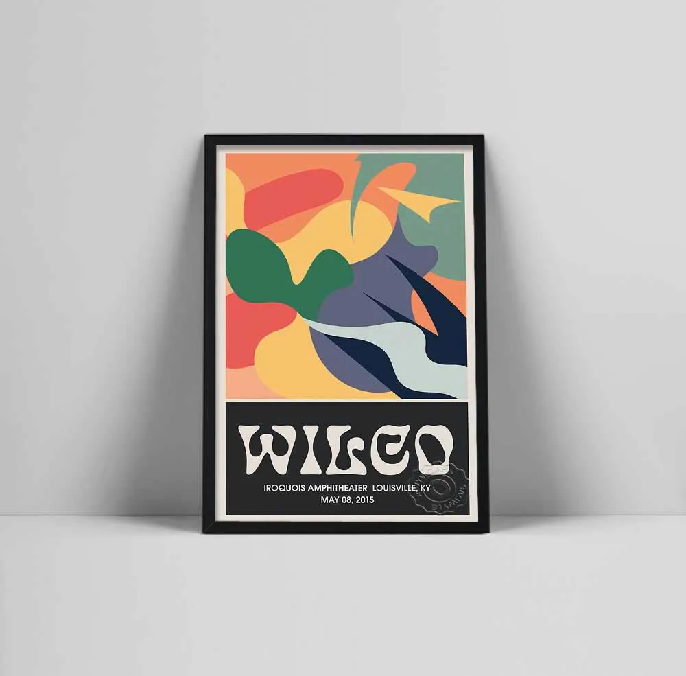 Classic Wilco Music Gig Poster Vintage Abstract Art Poster Colorful Canvas Painting Wall Art Print Bedroom Living Room Decor