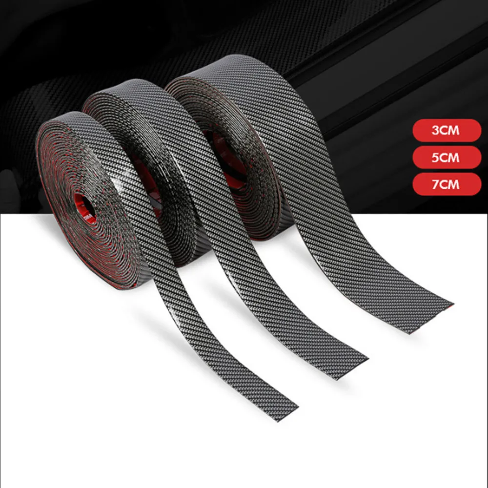 Car Styling Threshold Carbon Fiber Sticker Door Scratch Anti-Collision Rubber Protective Pad Threshold Stickers Car Accessories