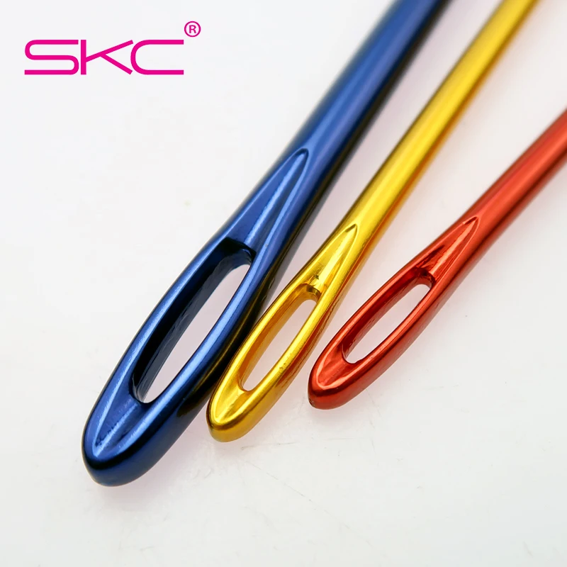 SKC High Quality 16.5cm Afghan Tunisian Aluminium Crochet Hook Set Knitting Needle Hand Knit Tool With Big Eye 3pcs/set Crochet