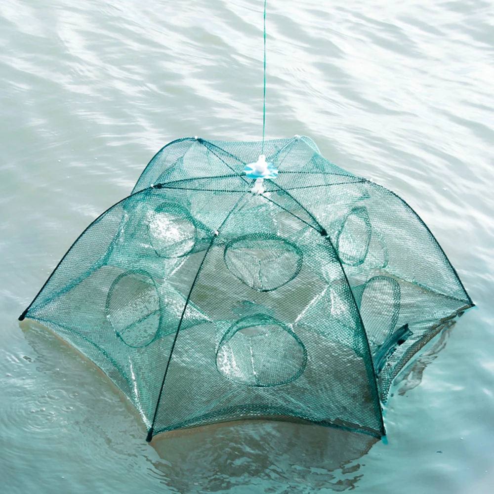 4-28 Holes Automatic Fishing Net Nylon Foldable Catch Fish Trap Nets For Fish Shrimp Minnows Crab Cast Mesh Fishing Network Tool