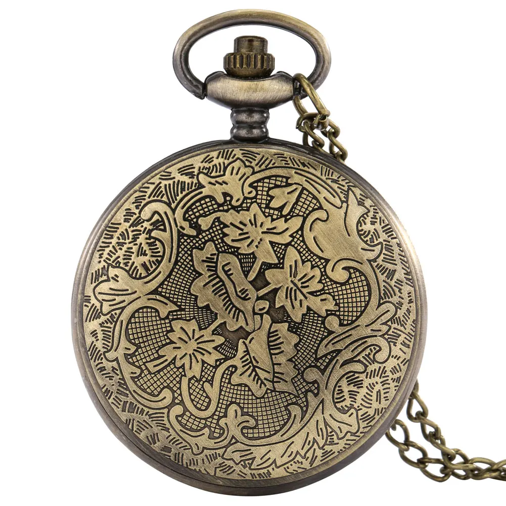 Saint Petersburg Pattern Quartz Pocket Watch Flip Classic Digital Dial Bronze Necklace Pendant 80cm Chain FOB Clock Dropshipping