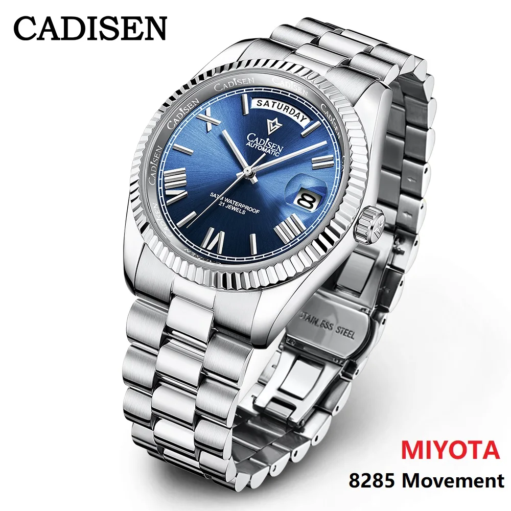 CADISEN Mechanical Watch Men Top Brand Luxury MIYOTA 8285 Automatic Watch Business Sapphire Waterproof Mens Watches 2021 New