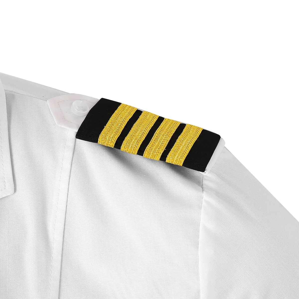 1 Pair Epaulets Traditional Professional Pilot Uniform Epaulets with Gold Stripes DIY Craft Clothes Decor Shoulder Badges