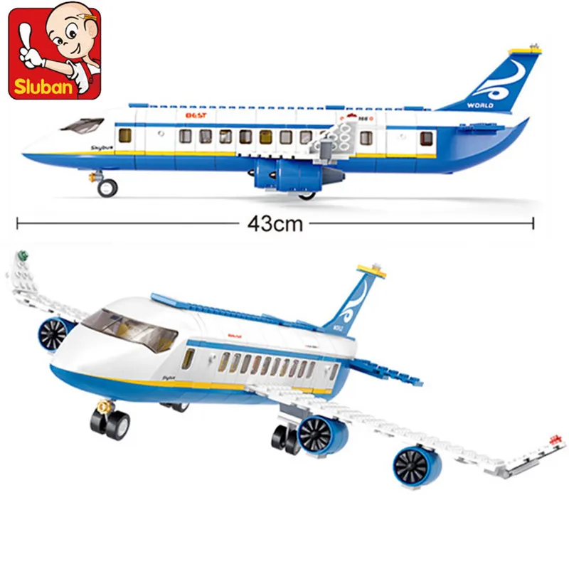 High-tech Avion vrachtvliegtuigen reddingsvliegtuig luchthaven Airbus vliegtuig model bouwstenen figuren stad Brinquedos creatief speelgoed