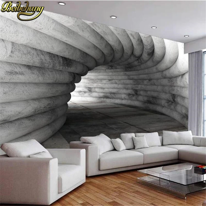 custom papel de parede 3D Geometric tunnel Mural Photo 3D Wallpaper Mural Wall Paper Bedroom Wall home Decor bedroom decoration