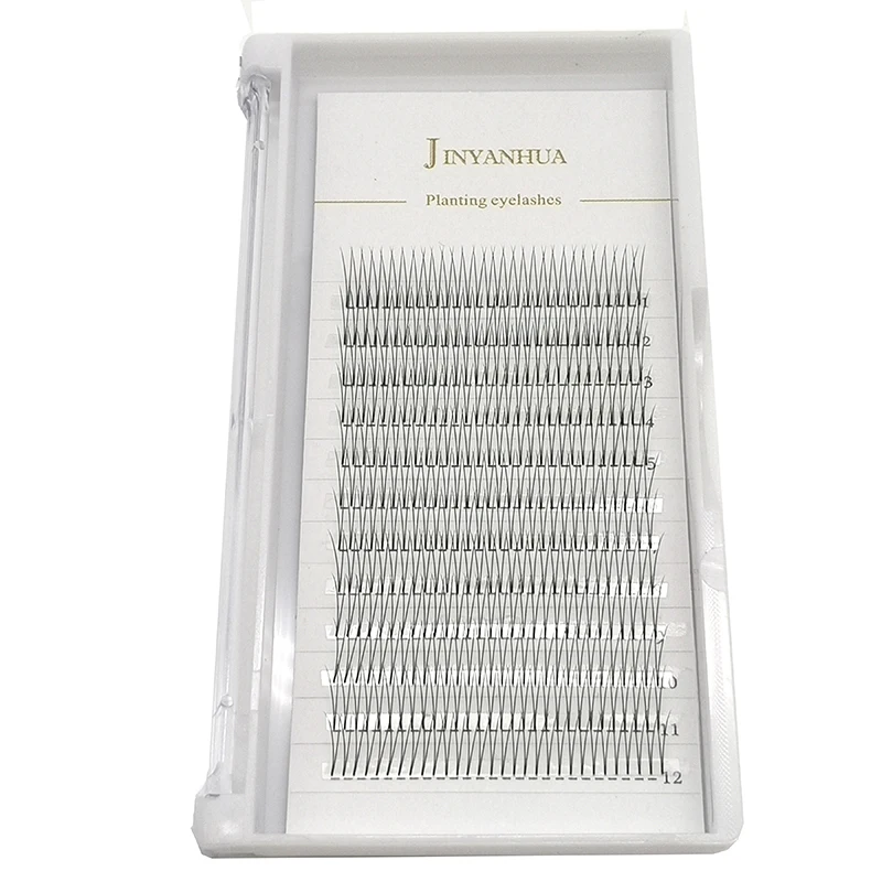 12Rows Wispy Premade Fans Premade Fan Eyelash Extensions Natural Soft Russian Volume Lashes Faux Mink Individual Lash Extensions