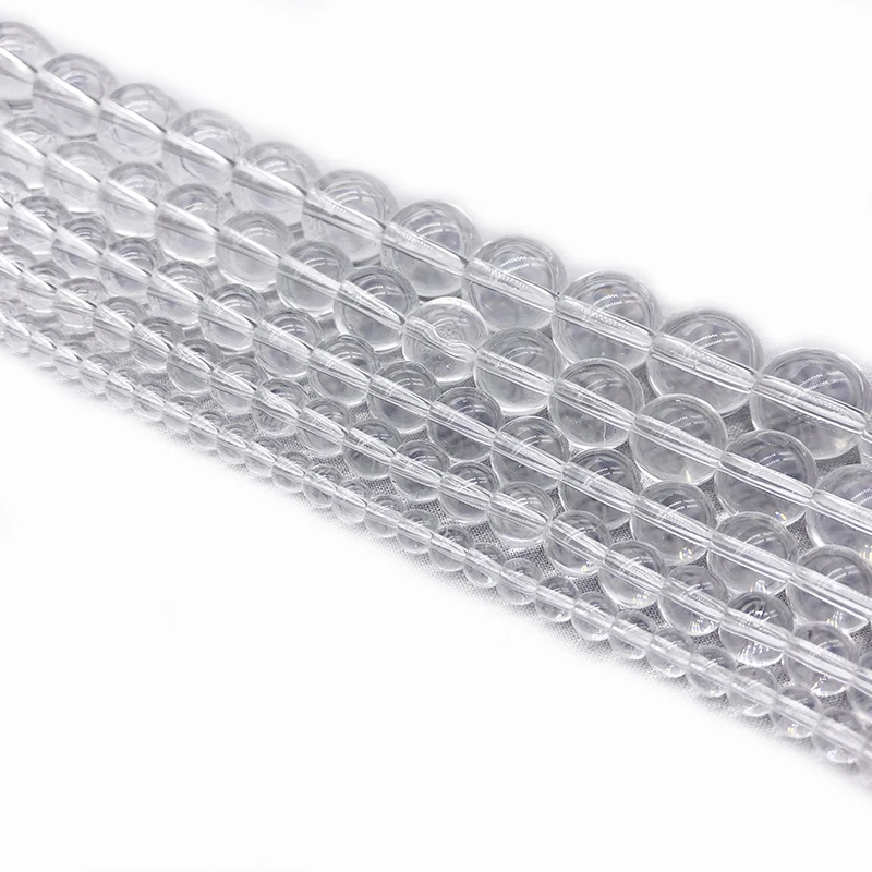 Crystal White Transparent Glass Ball Beads Optional 4/6 / 8/10 / 12 mm Suitable for Bracelet DIY Jewelry Making