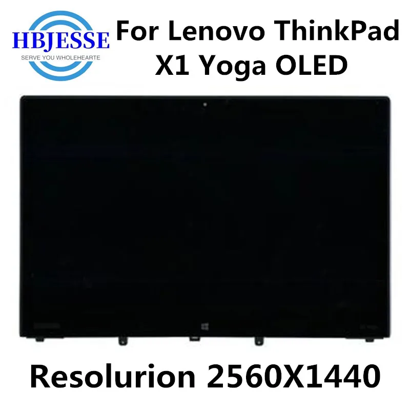 OLED 14'' For Lenovo thinkpad X1 Yoga OLED lcd display +glass Touch Full assembly QHD Resolution 2560X1440