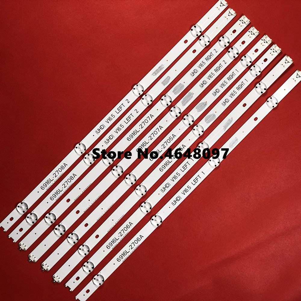 

8 PCS/set LED backlight strip for 49inch TV LG 49UH603V 49UH620V LC490DGE 6916L-2705A 6916L-2706A 6916L-2707A 6916L-2708A