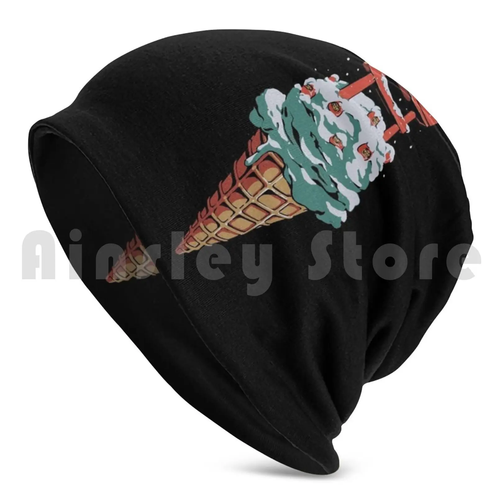 Japanese Flavor Beanie Hedging Cap DIY Print Cushion Ice Cream Japan Japanese The Great Wave Daruma Fuji Kanagawa Food