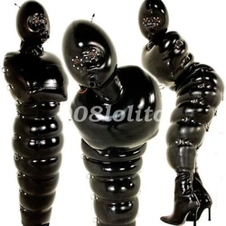 Latex Rubber Catsuit Bodysuit Inflatable Mysterious Suit Black Size XXS-XXL