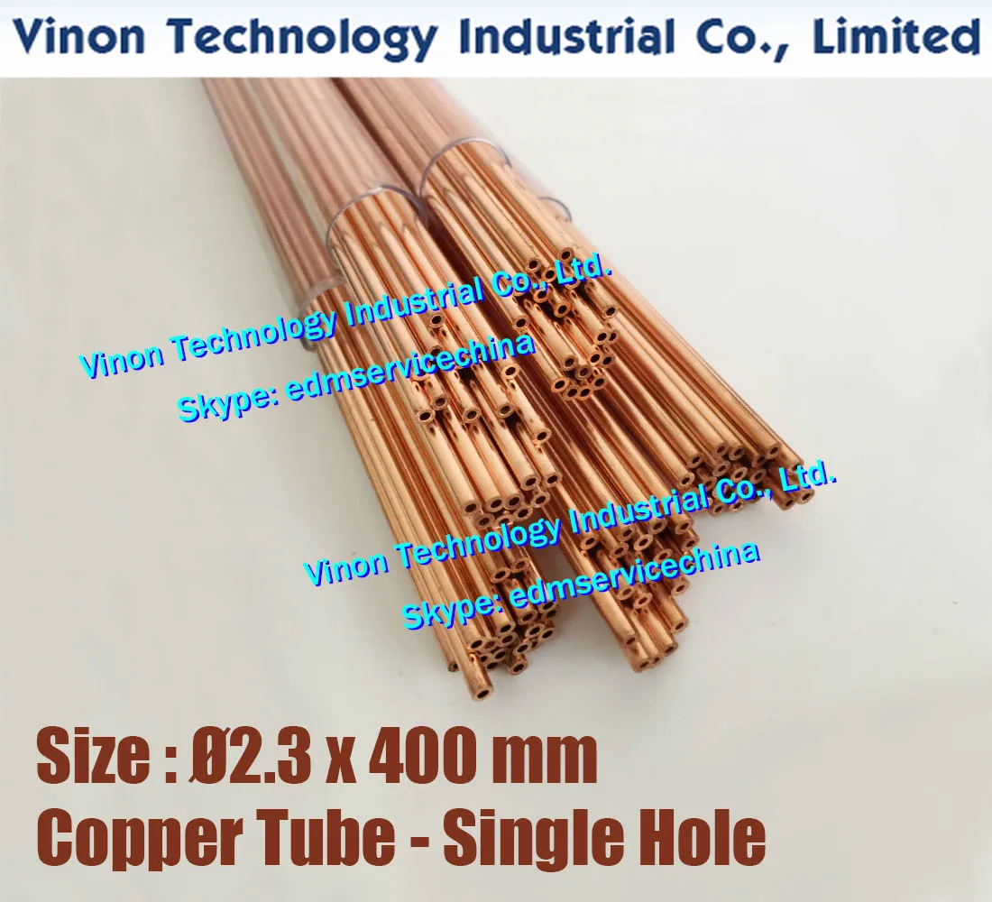 (25PCS/LOT) 2.3x400MM EDM Copper Tube Single Hole, Copper EDM Tubing Electrode Tube Single Channel, Diameter 2.3mm, 400mm Long