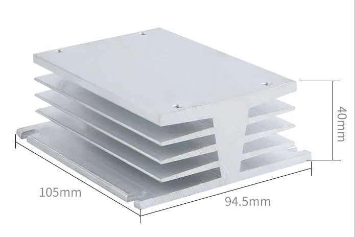 Three-phase SSR  Aluminum Heat Sink   60A 80A 100A 150A 200A 300A 400A High Power Radiator DC to AC AC TO  AC