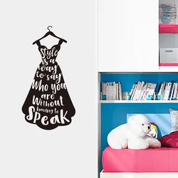 Moda vestito lettere adesivi murali per ragazze camere camera da letto vetrina decorazione casa murale arte decalcomanie adesivi personalitร