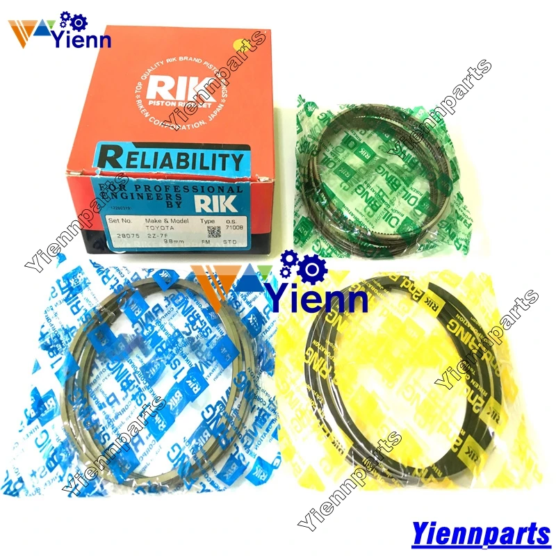 2Z Piston Ring Set 13011-78700 98mm For Toyota 7FD10-30 8FD10-30 Forklifts 2Z Diesel Engine Repair Parts