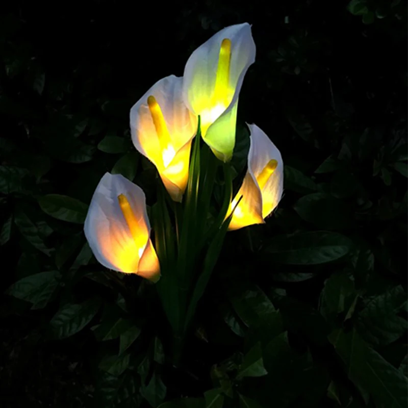 Solar Verlichting Outdoor Waterdichte Solar Lamp Calla Lelie Licht Outdoor Villa Tuin Licht 4 Calla Lelie Kleurrijke Verlichting Glow In dark