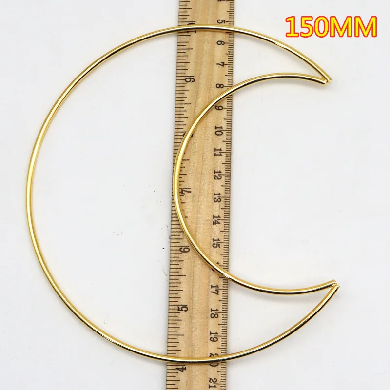 1Pack/lot Gold Color Moon Heart 50-200mm Big Dream Catcher Ring Craft Metal Rings For Dream Catchers Hoops Hanging Connectors