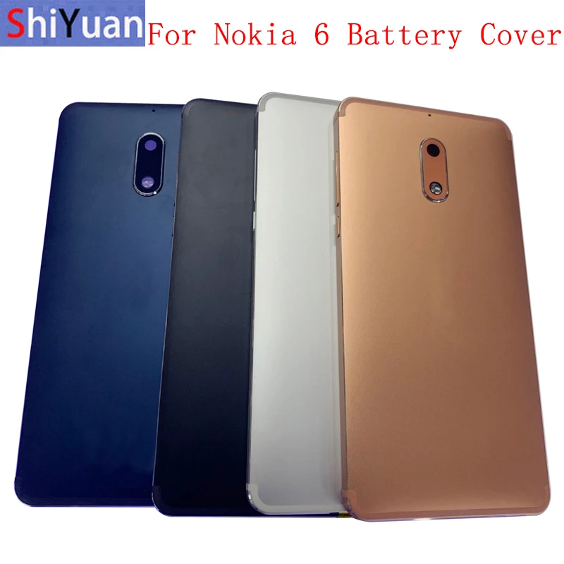 Battery Cover Rear Door Panel Housing Case For Nokia 6 Back Cover with Camera Lens Replacement Parts