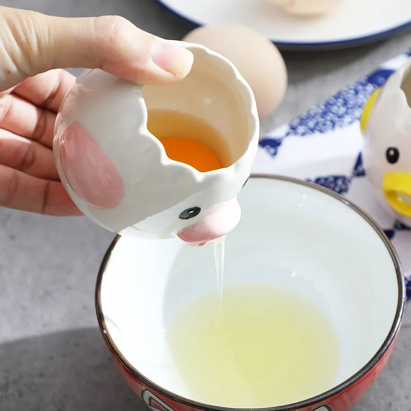 Ceramic Egg Separator for Baking Creative Egg Separator Egg Yolk  Separator Kitchen Gadgets Baking Toaol Automatic Separating