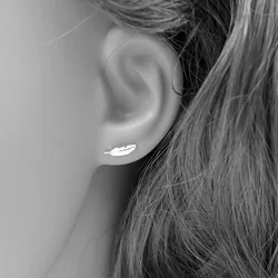 REETI 925 sterling silver Feather Stud Earrings for Women Elegant Wedding Jewelry pendientes mujer moda 2019 Brincos