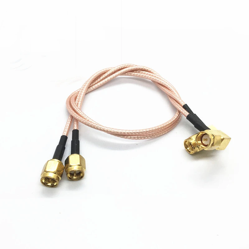 

50 Pcs/LOT 30cm SMA Male to SMA Male right angle Telecom Antenna Pigtail RG316 Coaxial Cable Connector