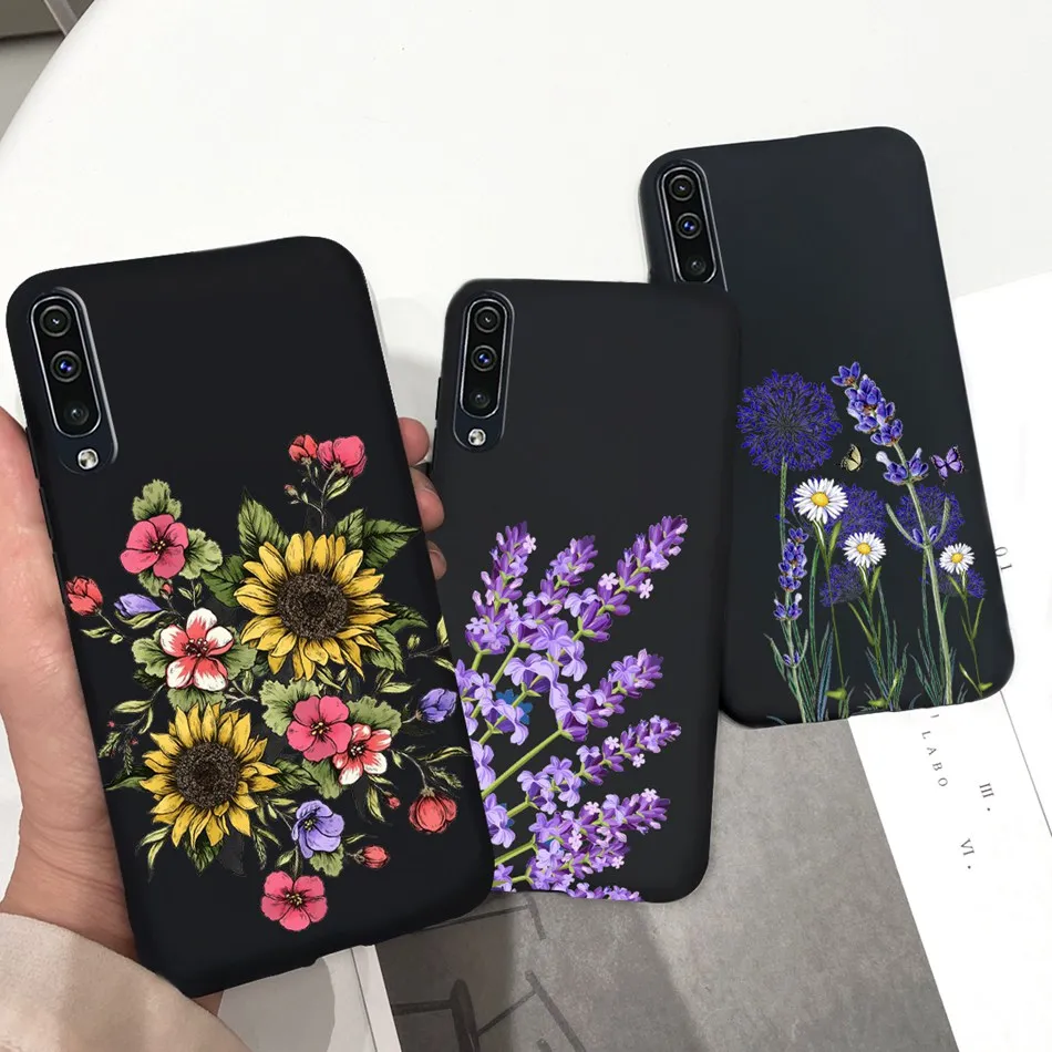 For Samsung Galaxy A50 A30 Case Cover Luxury Flower Soft Silicone Phone Back Cover For Samsung A50S A 50 S 50s A30S 30s Cases