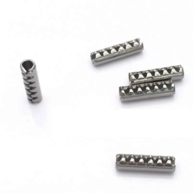 100 buah 304 Stainless Steel M1.0 / M1.2 / M1.4 / M1.5 / M1.6 pin silinder elastis bergigi JISB 2808 pin bulat berlubang Musim Semi