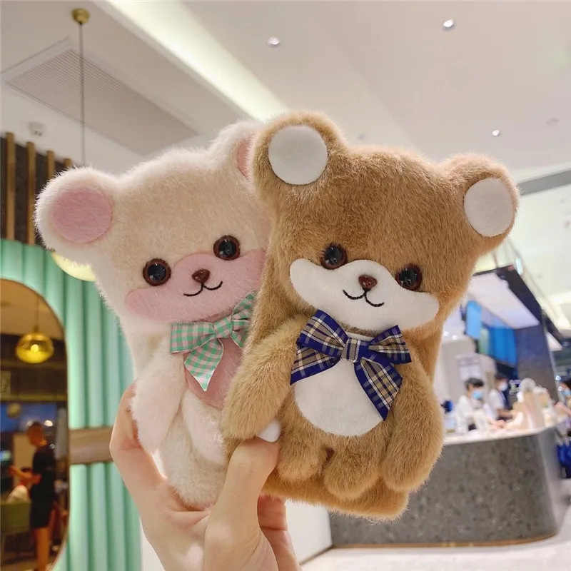 

Autumn And Winter Plush 13 ProMax 12 Mobile Phone Case For iphone11pro Cute Animal Back Protection XS Max XR Phone Cover