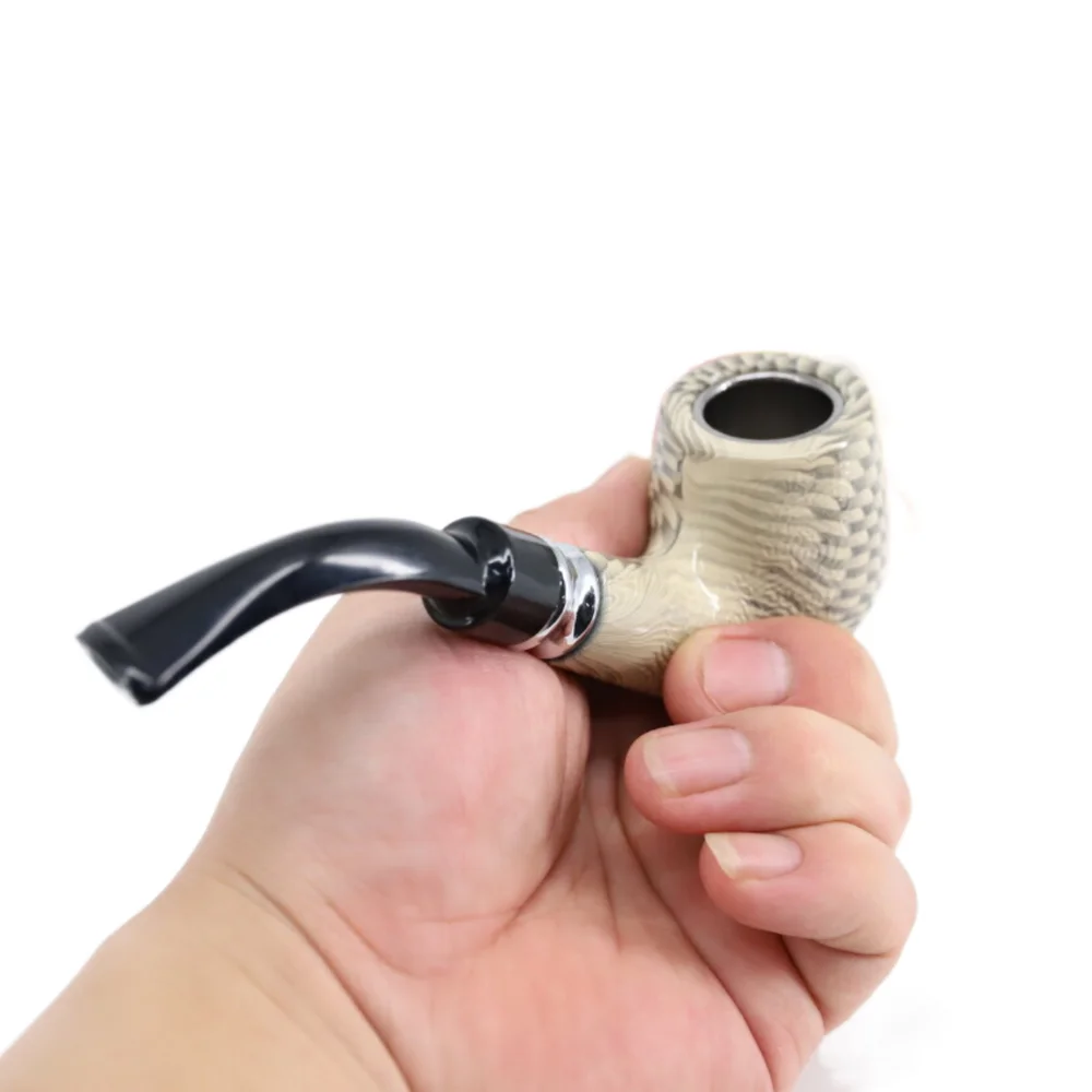 

Solid Wood Resin Smoking Pipe Circulating Clean Bend Pipe Cigarette Filter Herb Grinder Handheld Cigar Tobacco Pipe Smoker