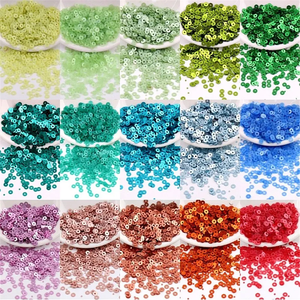 4mm Fashion Pvc Embellishment Round Nail Art Shiny Loose Sequin Faceted Bead Round Paillettes Paillette Sewing Accessaries