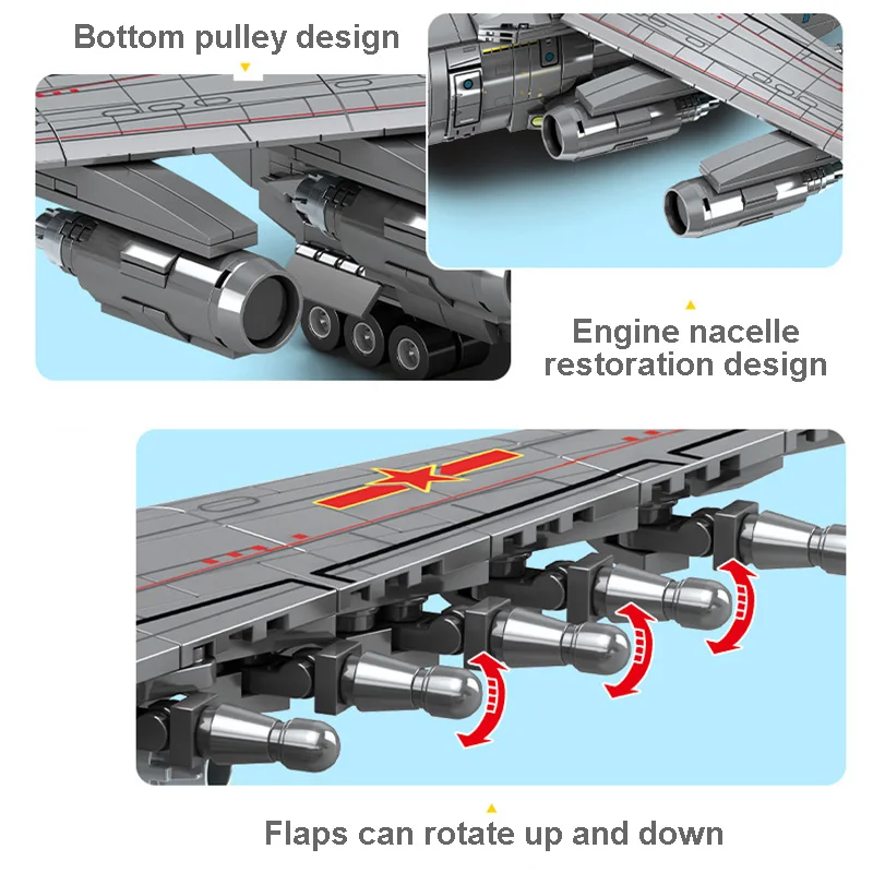 Military Y20 Conveyor Airplane J15 FC31 Aircraft Model Building Blocks Technical WZ10 Z18 Helicopter Figure Bricks MOC Toys Gift