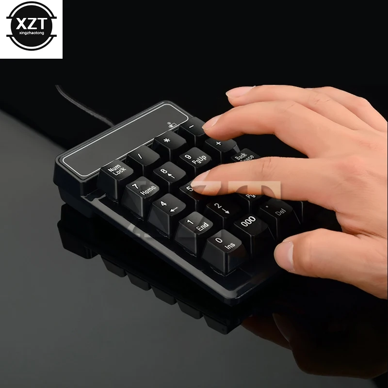 19 Keys USB Mechanical feel Wire numeric keypad Keyboard Mini number keycaps Numpad Keyboard for Laptop Desktop PC Computer note