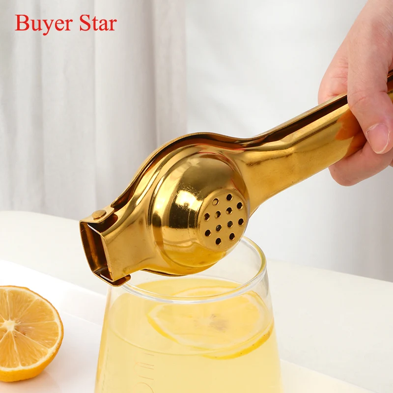 1pc Gold Lemon Squeezer Stainless Steel Orange Fruit Juicer Metal Manual Juicer Easy use Fruit Pressing Tool Kitchen Accessories