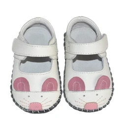 leather soft sole animal mouse mary jane baby first walking shoes