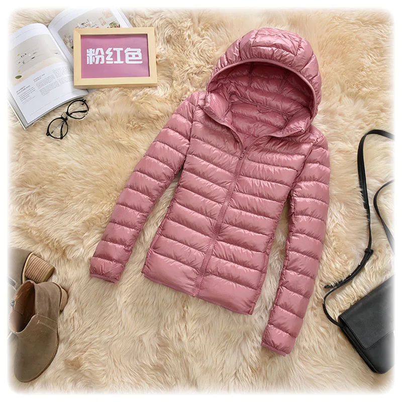 2024 New Womens Jacket Warm Duck Down Filler Clothing Ultra Light Thin Spring/Autumn Female Feather Jacket Overcoat Coats Parkas