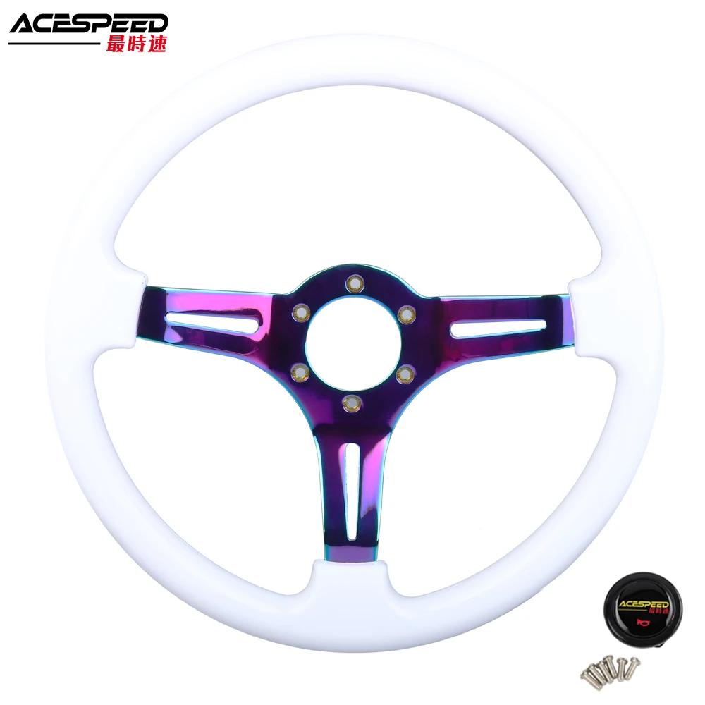 350mm 14inch Steering Wheel Plated Neochrome Frame ABS Steering Wheel Fit Car and Simulation Pc Game