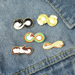 Infinity Symbol Enamel Pins Cheese Coffee Brush Rocket Snake Brooch Lapel Badge Cartoon Jewelry Gift for Kid Friend Wholesale