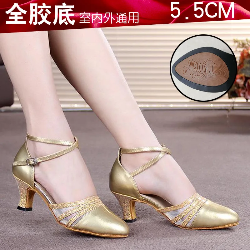 Zapatos de baile de salón Latino leopardo 5,5 cm tacón cubano Cha Rumba flamenco bailarinas vientre contemporáneo moderno gimnasio bailarinas mujeres adultas