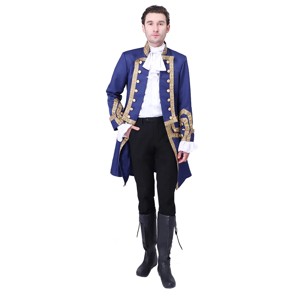 

Mens Medieval Uniform Jacket Royal Military Jacket Costume Colonial Tuxedo Hamilton Coat George Washington