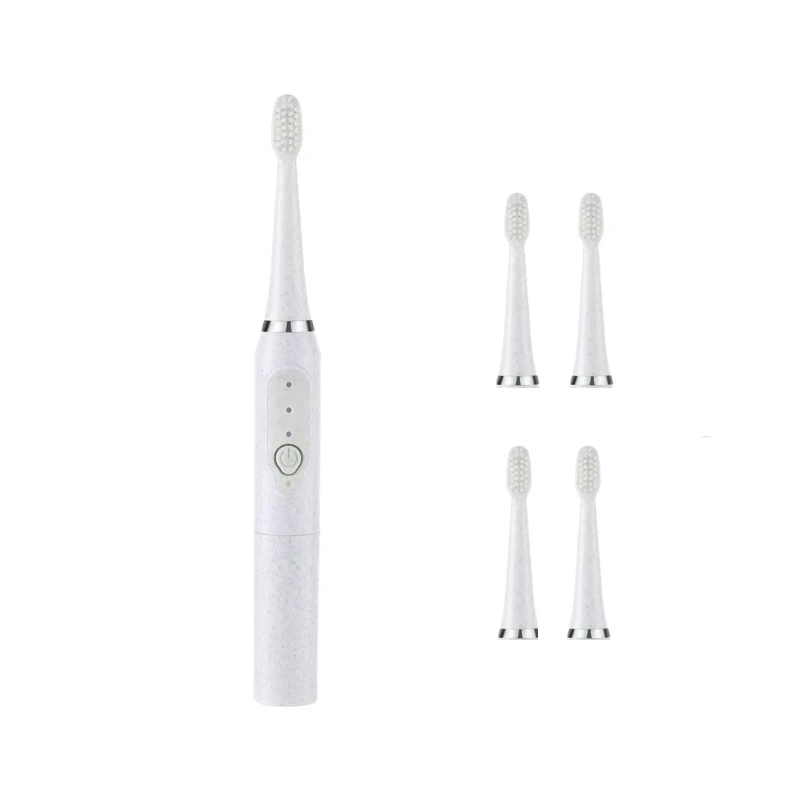 Electric toothbrush + 4 brush head ultrasonic universal non-rechargeable soft hair automatic waterproof toothbrush travel set