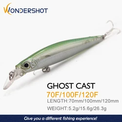 Wondershot A02 70/100/121mm 5.2/15.6/26.3g Minnow Fish Lures Floating Fishing Lure Hard Artificial Bait Pesca Fishing Tackle