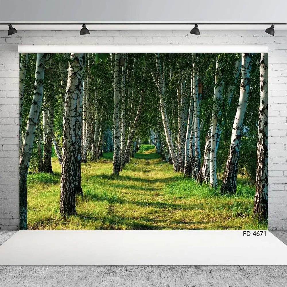 

Grassland Trees Photographic Background Computer Printed Backdrops Photo Studio for Children Baby Portrait Scenic Photophone