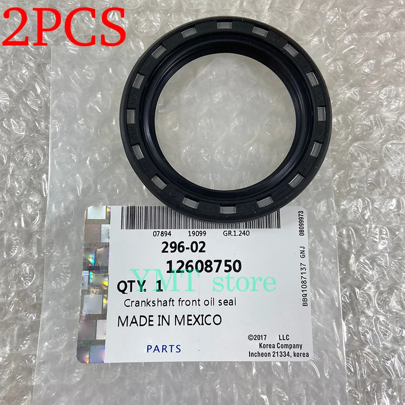 

2PCS Crankshaft Engine Oil Seal For Chevrolet Aveo Cruze Sonic Buick Lacrosse Cadillac ATS CTS OE# 12608750