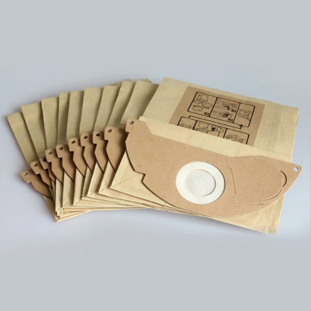 6 buah tas kertas + 1 buah Filter Hepa debu untuk bagian pembersih vakum Karcher Filter HEPA WD2250 WD3.200 MV2 MV3 WD3