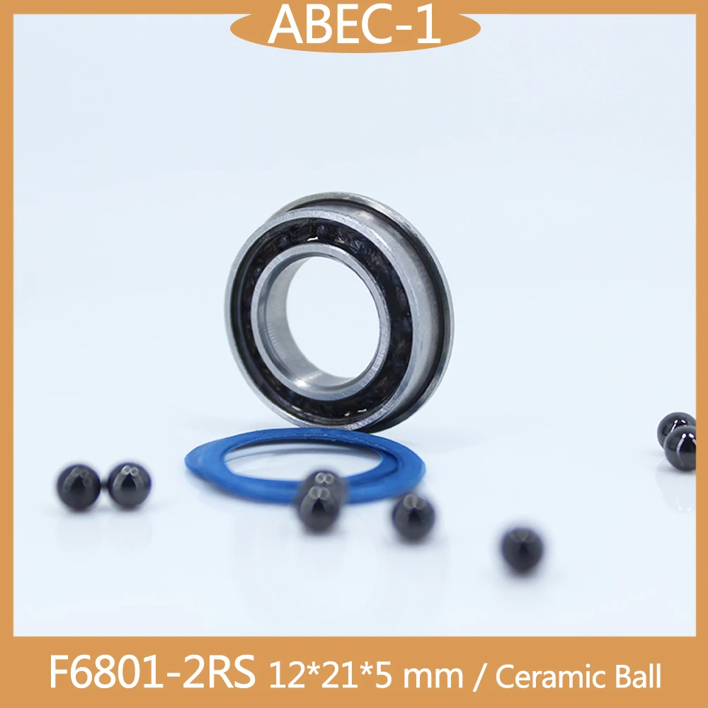 

F6801 Hybrid Ceramic Bearing 12*21*5 mm ( 1 PC ) Industry Motor Spindle F6801HC Hybrids Si3N4 Ball Bearings 3NC F6801RS