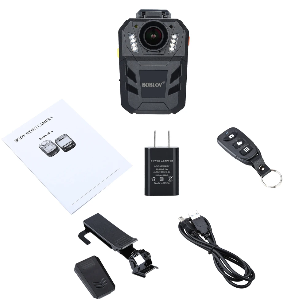 BOBLOV-cámara corporal portátil Ambarella A7, WA7-D, 64GB, 32MP, HD, 1296P, grabadora de vídeo de seguridad, batería de 4000mAh con Control remoto