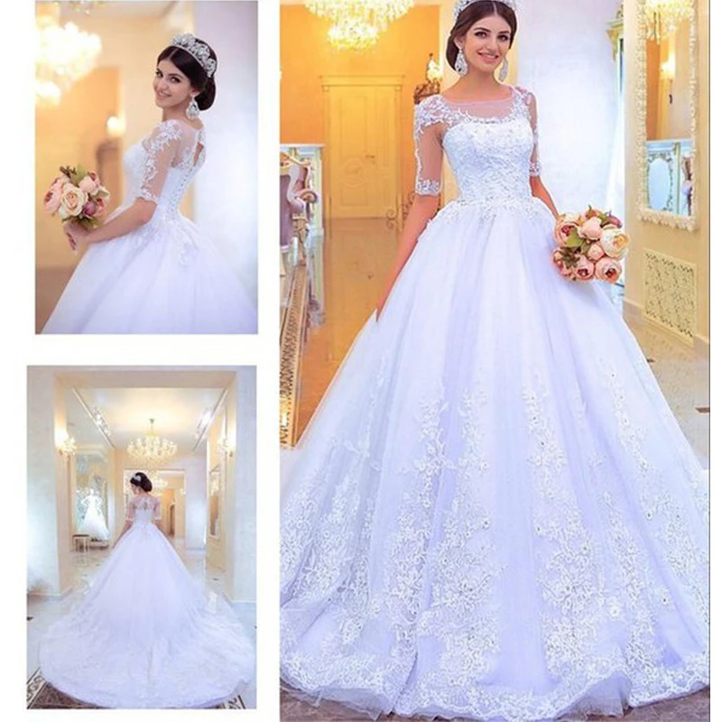 رداء دي ماري دانتيل زينة لحفلات الزفاف تول بنصف كم العرائس vestido de noiva 2018 فساتين أم العروس