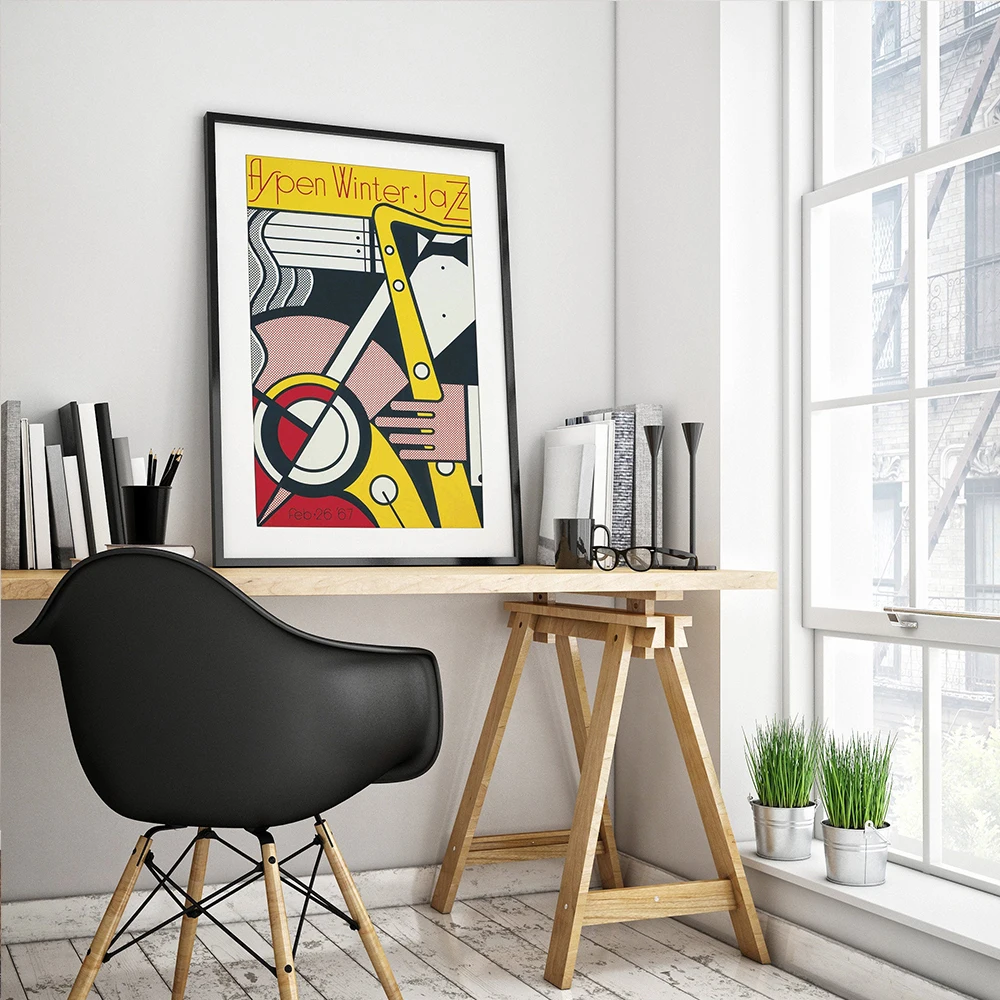 Roy Lichtenstein Lincoln  Canvas Painting Poster Aspen Winter Jazz Poster New York Film Festival Prints Picture Exhibition Decor