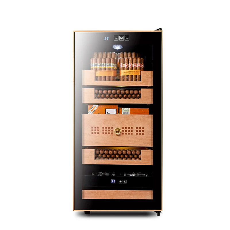 65L/78L cigar cabinet Constant temperature and humidity imported solid wood shelf moisturizing red wine cabinet