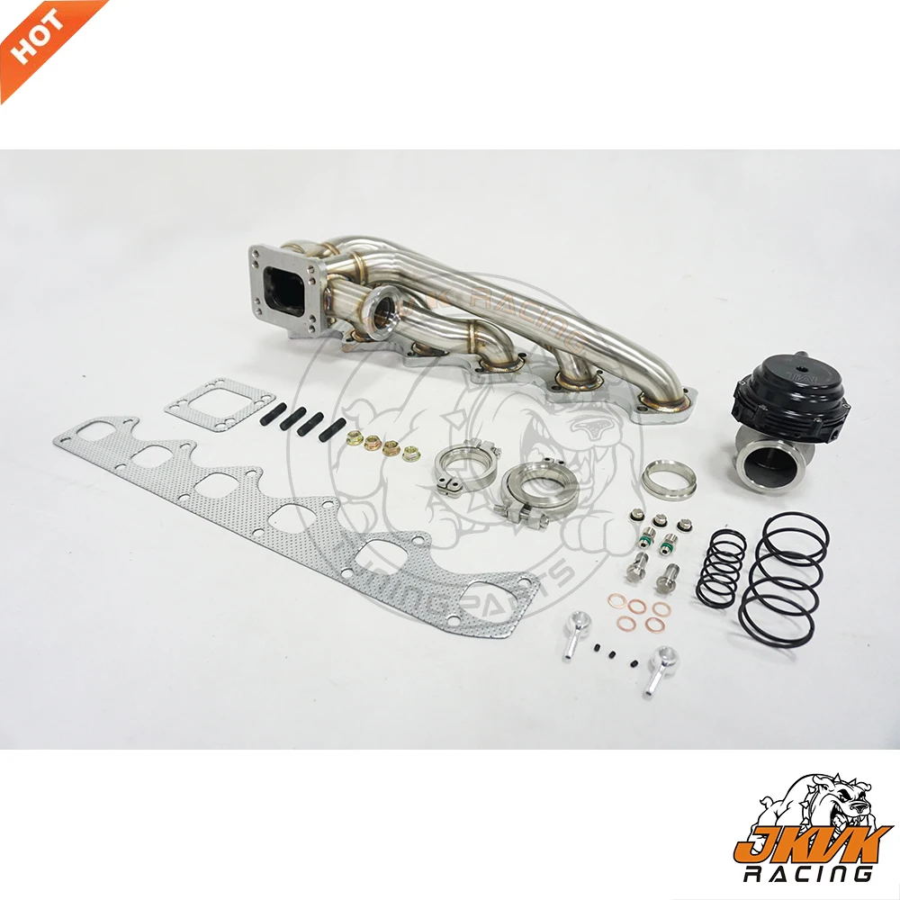 JKVK RACING 3mm Thick 42mm Turbo Manifold+ 44mm Wastegate For M30 T3 T4 Turbo E30 E32 E34 E28 E24 E23 E9